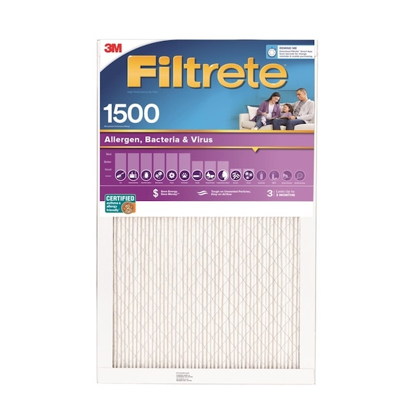 3M 10x20x1 Pleated Air Filter, Filtrete Brand 3-in-1 technology from 3M, MERV 12 2007DC-6 - main